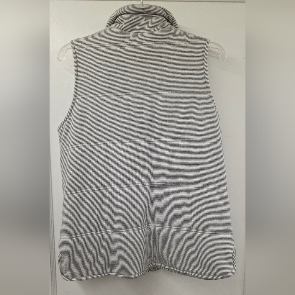 Thread & Supply Gray Pin Striped Sherpa Lined Vest Size Small Like New - Picture 2 of 7